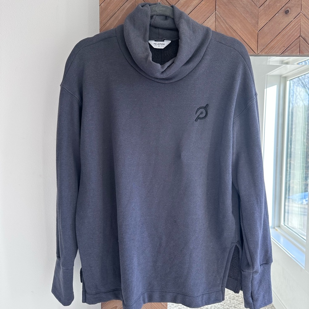 Peloton Cowl Neck Gray Sweatshirt size Small